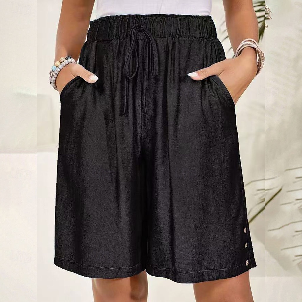 Per donna Bermuda Shorts Pantaloncini Estivi Shorts da Spiaggia Vacanza Moda Casual Quotidiano Lunghezza al ginocchio Vita Alta Coulisse Tasca Elastico in vita Comodità Asciugatura Rapida Morbido del 2026 a $24.99 –P5