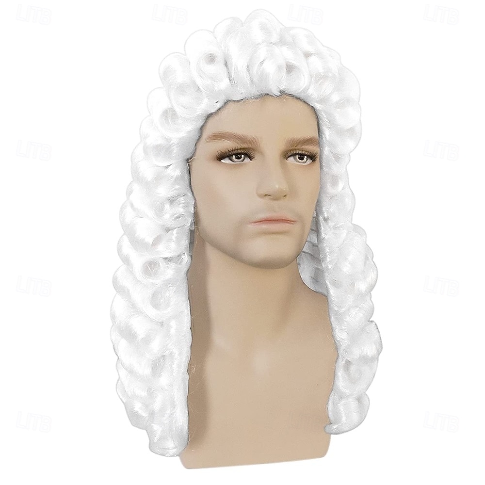 Vit Domare Peruk Män Barristers Cosplay Grundare Kostym Koloniala Peruker för Män 2026 - $33.99 –P5