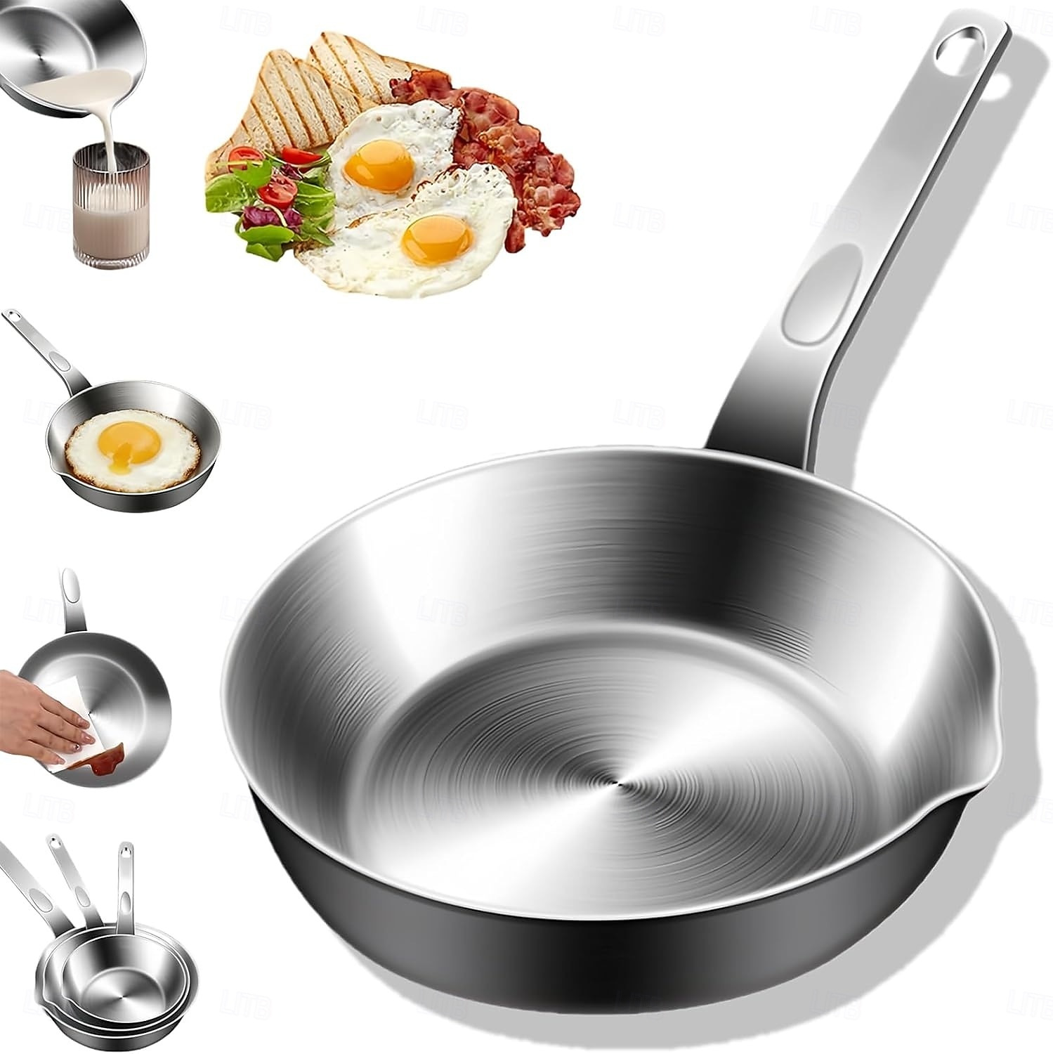 316 Stainless Steel Mini Egg Pan with Pour Spout, Small Omelet Skillet for Butter and Sauces, Compatible with Gas and Induction Stoves, Hand Wash Only 2026 - $27.99 –P4