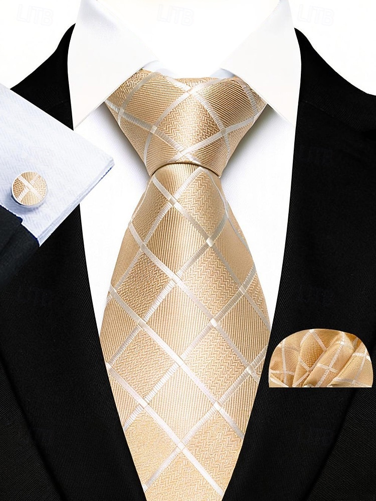 Набор мужских галстуков, нагрудных платков и запонок, полиэстер, разноцветные, для торжественных случаев, жениха, свадьбы, Дня святого Валентина, деловых мероприятий. 2026 - MXN $275.35 –P12