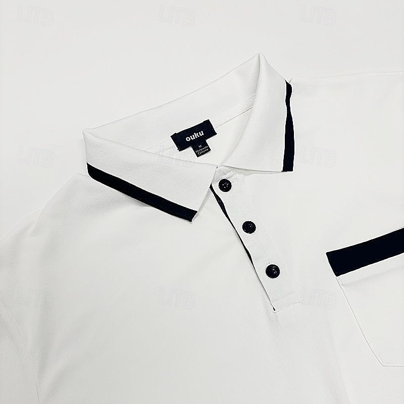 Homme Chemises Polo Gaufre Polo Occasionnel Formel Col à bandes Manche Courte Mode Couleur Unie Texturé Bloc de Couleur Boutons Été Automne Printemps & Automne Coupe Slim Blanche Rouge Bordeaux bleu de 2026 ? $22.99 –P4