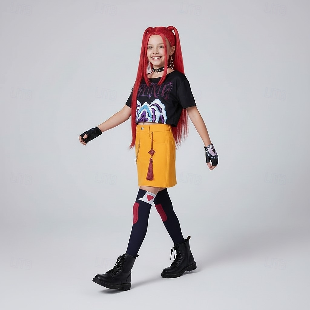 Kpop Inspired Korean Idol Inspired Pop Star Cosplay Costume Cosplay Wigs Cosplay Costume for Girls' Kid's Halloween Children's Day Masquerade 2026 - $46.99 –P7