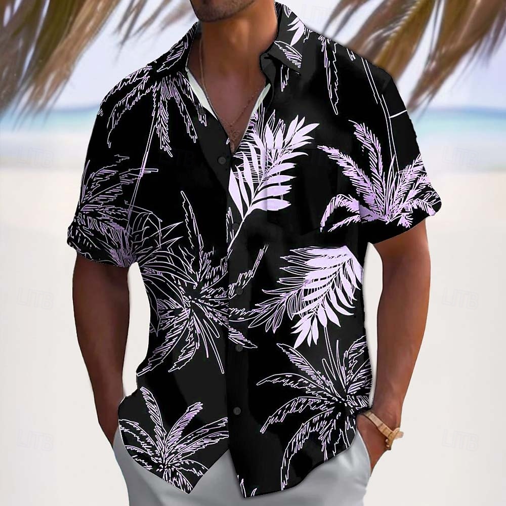 Per uomo Albero di Cocco Colore sfumato Piante Tropicali Camicia hawaiana estiva Camicia con Bottoni Camicia Aloha Manica Corta Hawaiano Ferie Abbigliamento mare Estate Primavera Collo ripiegato del 2026 a $25.99 –P4