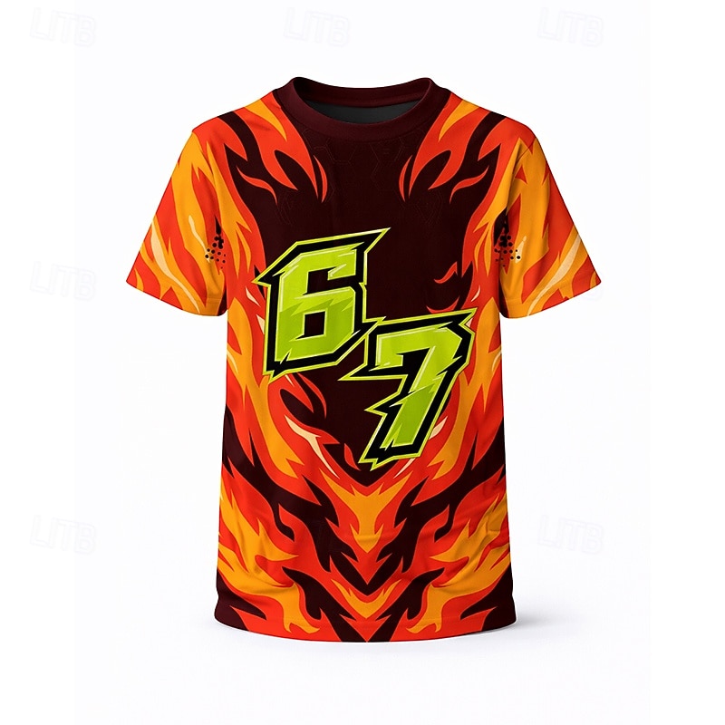 Unisex Boys' 3D Graphic Color Gradient Funny Slang 67 T shirt Tee Short Sleeve 3D Print Summer Spring Sports Fashion Streetwear Kids 4-12 Years Crew Neck Casual Daily Outdoor Regular Fit 2026 - $12.99 –P4