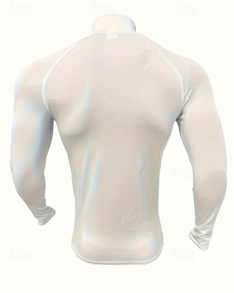 Pánské Jednobarevné Koşu Tişörtü Stahovací tričko Jaro Podzim Zapni Dlouhý rukáv Rychleschnoucí Komprese Odvod vlhkosti Cvičení v tělocvičně Aktivní trénink Cvičení Černá Bílá sportovní oblečení 2026 - $32.99 –P5