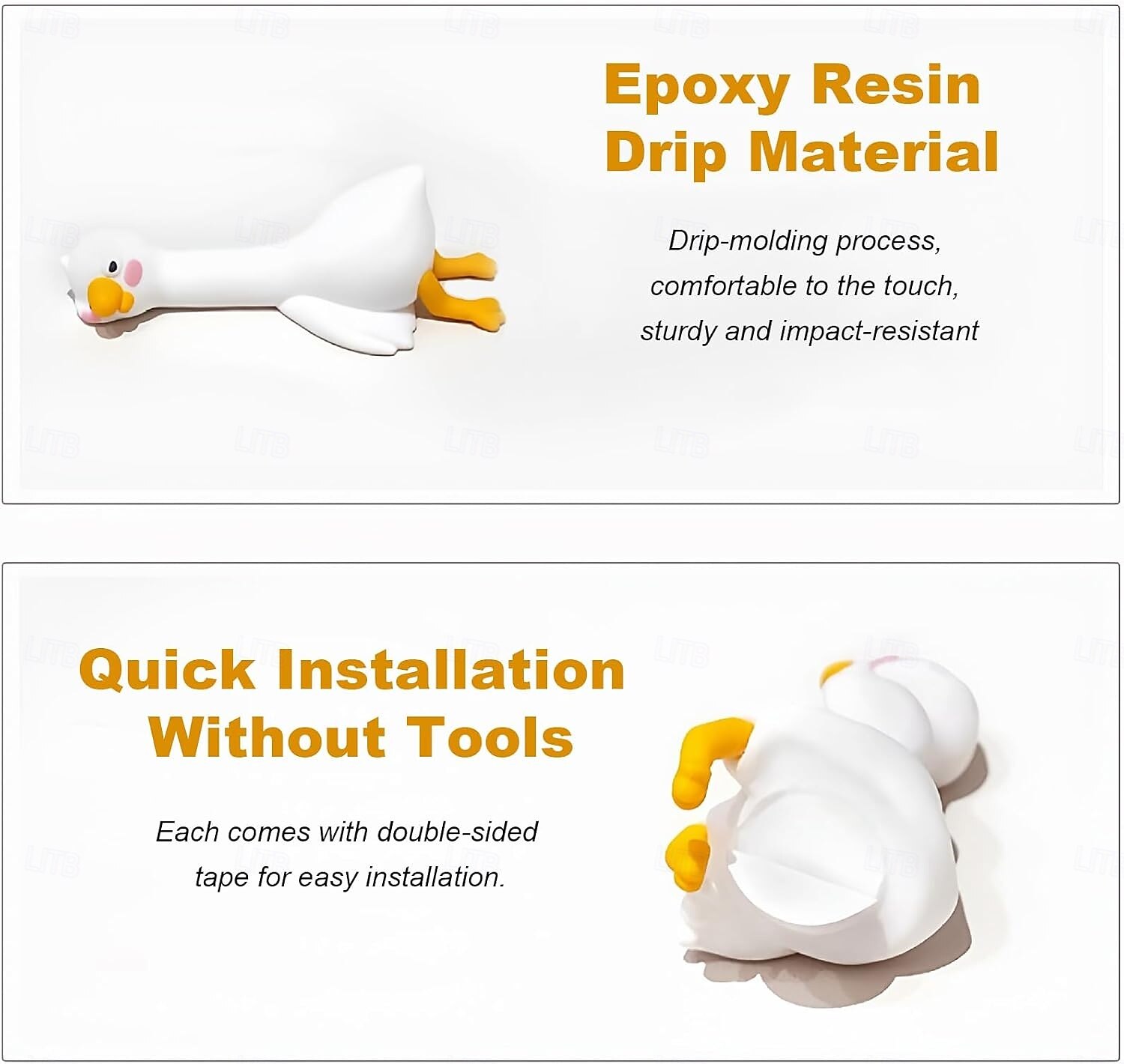 4 ks pryskyřičné figurky husy, dekorace na počítačový monitor, roztomilé mini sošky husy na palubní desku auta, vtipné dekorace na stůl/televizi/fotorámy (bílá husa) 2026 - $21.99 –P4