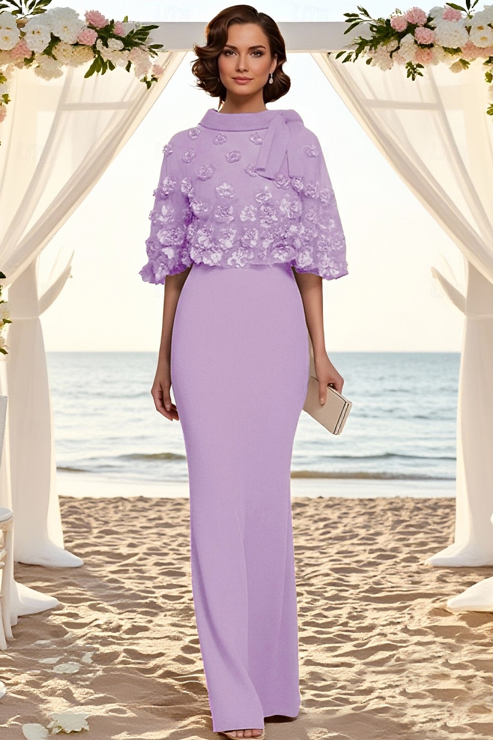 Tweedelig Tot de grond Feestjurk Cocktail jurk Bruiloft gast jurk Moeder van de bruid jurk Korte mouw Halve mouw Strakke ronde hals Ronde hals Elegant Formeel Bruiloft gast Familiebijeenkomst Chiffon 2026 - $183.99 –P11
