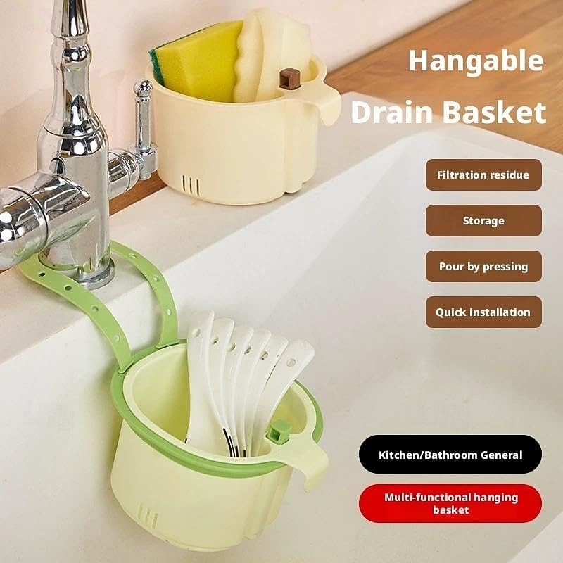 konyhai mosogató szűrőkosár, függő konyhai mosogató szűrőkosár présürítéssel &öntisztító kialakítás, állítható műanyag sarokmosogatók, ételfogó prés, automatikus ürítő sarokszűrő kosarak 2026 - $10.49 –P3