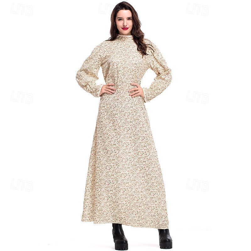 250º Aniversario de EE. UU. Siglo 19 década de 1800 Vestido de la pradera Conjunto de gorro y delantal Larga Chica pionera Colonial Pionero Guerra Revolucionaria Floral Disfraz Mujer Víspera de Todos 2026 - $44.99 –P4