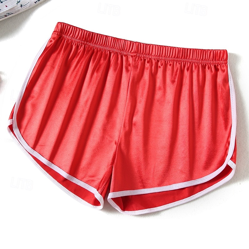 Women's Active Shorts Fashion Streetwear Casual Short Medium Waist Plain Elastic Waistband Comfy Breathable High Elasticity Daily Outdoor Vacation Light Sky Blue Navy Black Silvery Summer Spring 2026 - $13.99 –P7