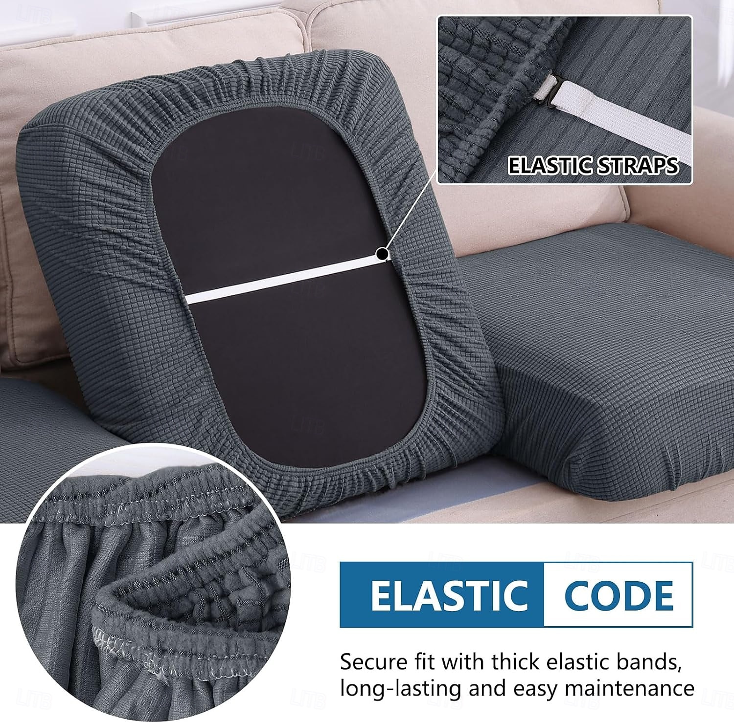 Copricuscini impermeabili per divani, copricuscini per divani componibili a forma di L, tessuto jacquard elasticizzato spesso, copri chaise longue lavabile con fondo elastico del 2026 a $18.99 –P5
