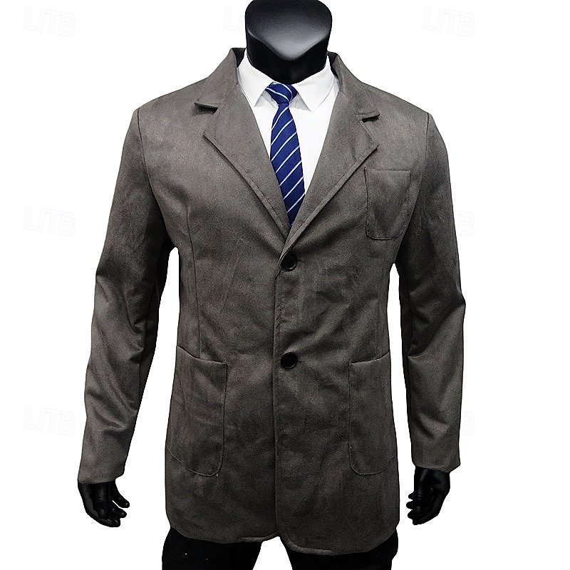 Herr Kavaj Vardaglig jacka Ledigt Dagligen Streetwear Mode Ledigt vardag Vår Höst Polyester Ensfärgat Klassisk Håller värmen Enkelknäppt med Två Knapphål Blazer Svart Rubinrött Grön Grå 2026 - $51.99 –P8