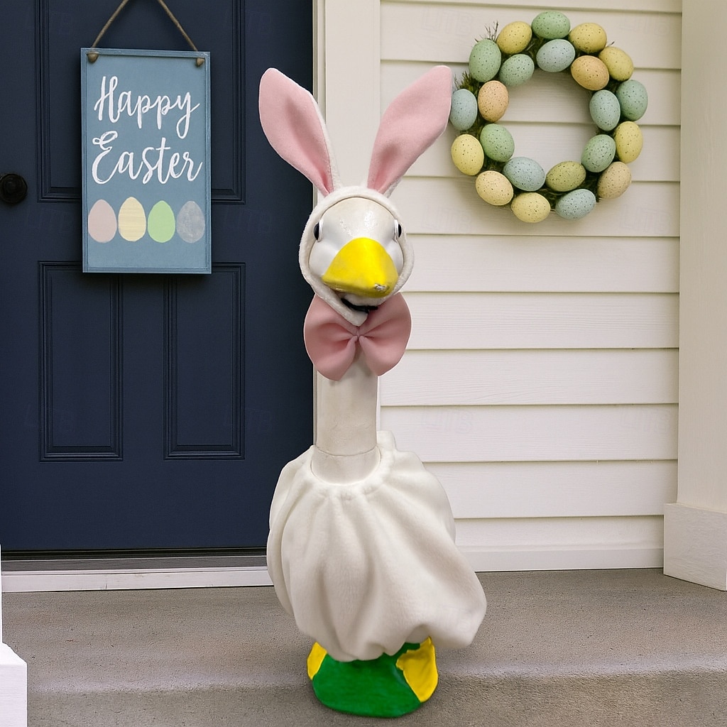 Costume d'oie de Pâques pour statue d'oie de 58 cm, tenue de lapin pour décoration de jardin ou de porche, vêtements d'oie amusants pour une fête de printemps de 2026 ? $25.99 –P3
