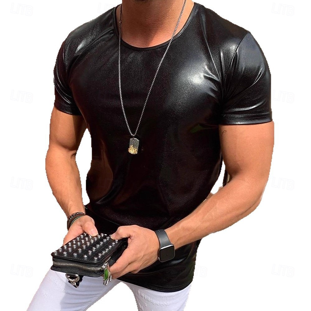 Hombre Camiseta Camiseta superior Manga Corta Mangas cortas Cuello Barco Verano Plano Punk Moda Design Cuello redondo Casual Vacaciones Calle Plata Camiseta superior para hombre 2026 - $17.99 –P3
