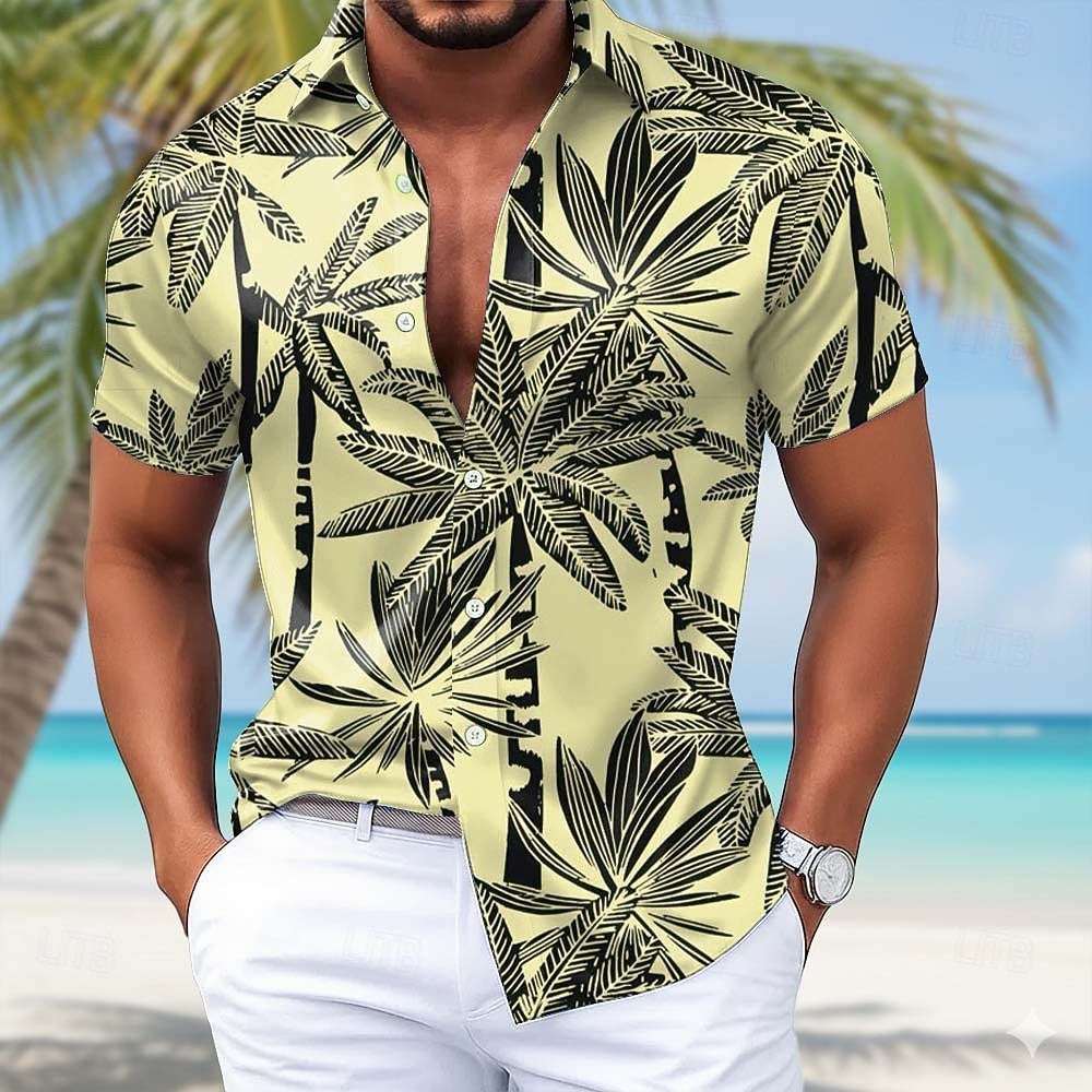 Per uomo Albero di Cocco Piante Tropicali Camicia in raso Camicie hawaiane Camicia Aloha Manica Corta Hawaiano Quotidiano Vacanza Estate Primavera Collo ripiegato Camicie con Colletto Stampa 3D del 2026 a $25.99 –P2
