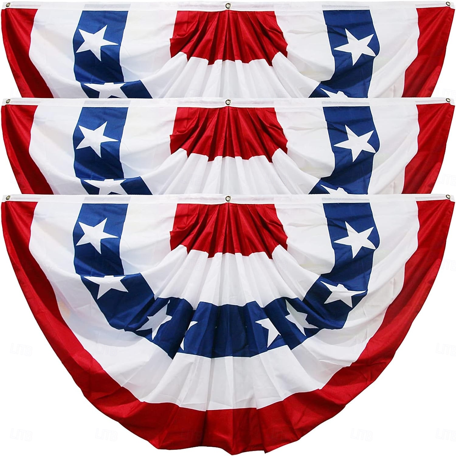 250. amerykańska flaga na zewnątrz, plisowana flaga wachlarzowa USA 1,5x3/3x6 stóp, amerykańskie flagi na zewnątrz, patriotyczne dekoracje, dekoracje na Dzień Prezydenta, czerwono-biało-niebieskie chorągiewki, 3/6 sztuk 2026 - SGD S$48.21 –P4