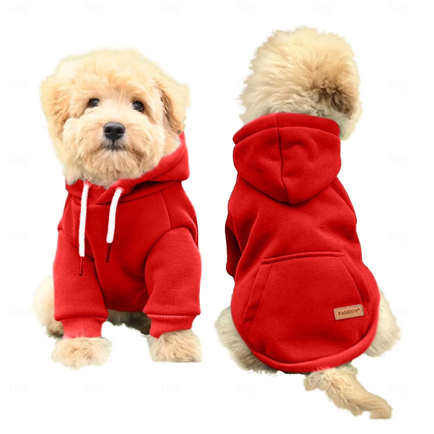 Suéteres para perros pequeños, suéter cálido de otoño para niños, suéter para cachorros medianos con bolsillo de vellón para perros pequeños, sudadera con capucha de invierno para niñas, ropa para mascotas. 2026 - $21.99 –P1