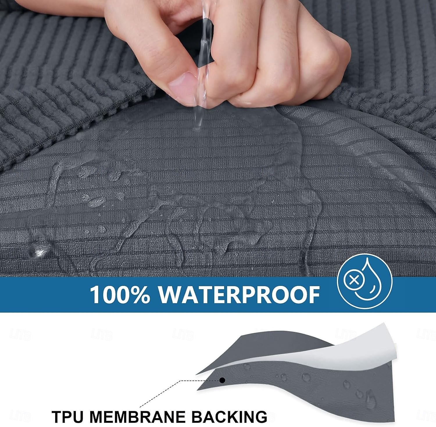 Copricuscini impermeabili per divani, copricuscini per divani componibili a forma di L, tessuto jacquard elasticizzato spesso, copri chaise longue lavabile con fondo elastico del 2026 a $18.99 –P4