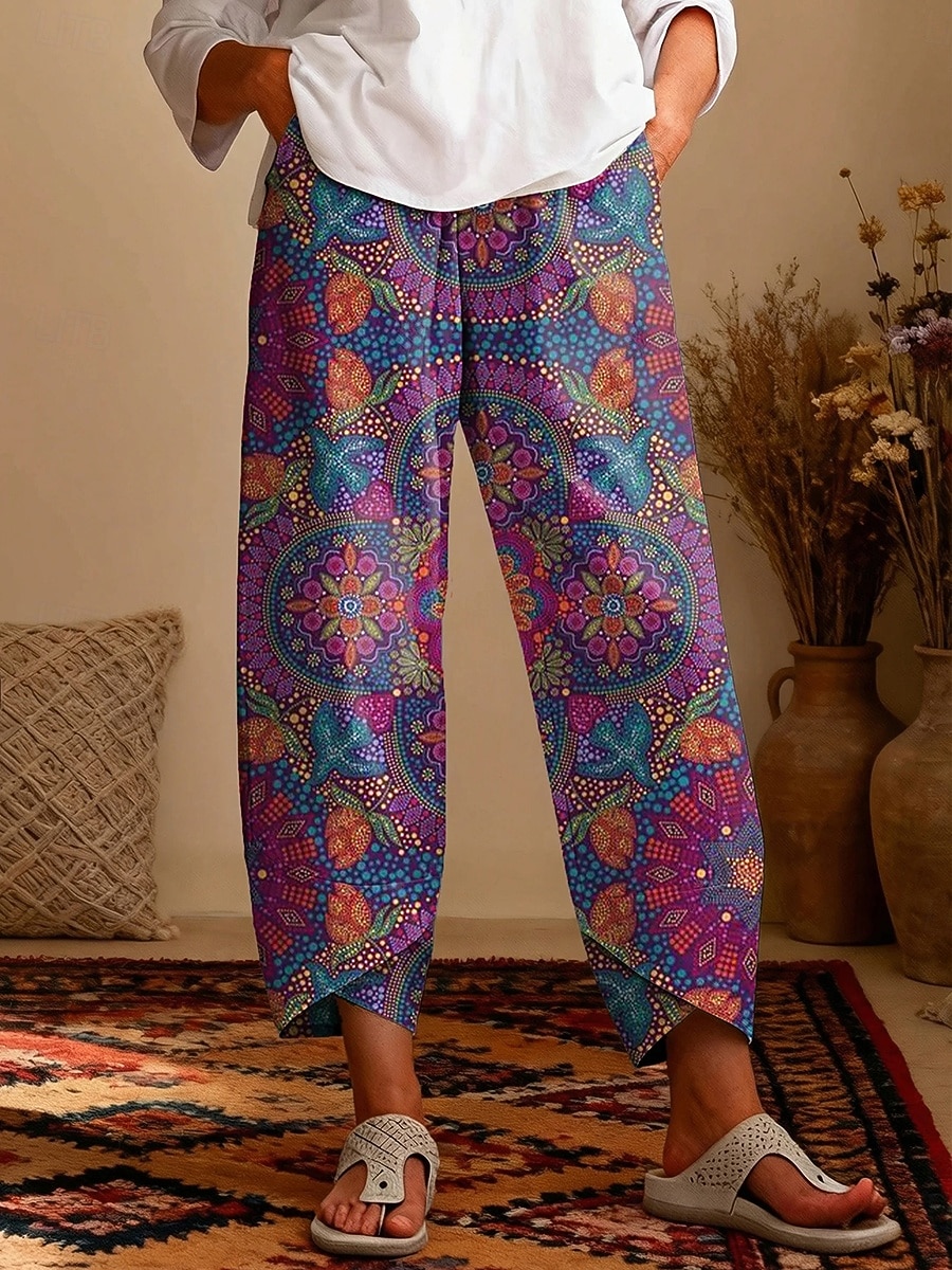 Női Nadrág Szabadság Szüret Etnikai stílus Bokáig érő Magas derék Grafika Paisley Elasztikus derékpánt kellemes Lélegzési képesség Mekano Nem elasztikus Napi Szabadtéri Utca Medence Khakizöld Nyár 2026 - $24.99 –P2