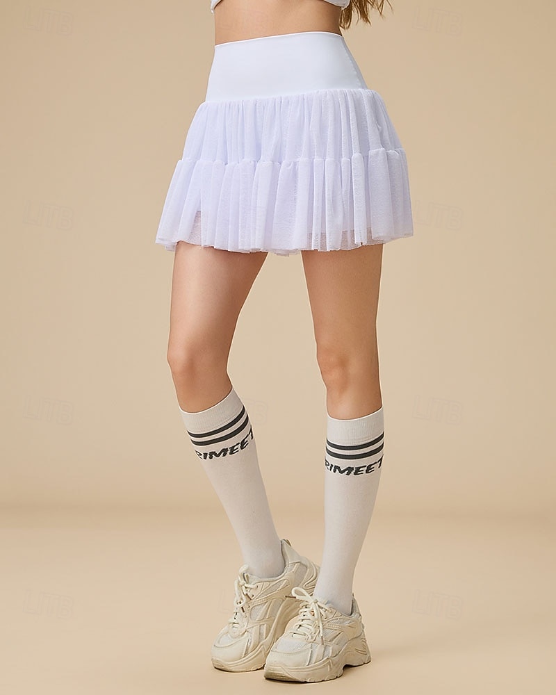 Damskie Solidne kolory Spódnica casualowa Spódnica tenisowa Spódnica sportowa Spódnica z szortami Pofałdowany Elastyczny pas Siatka kontrastowa Odporność na wiatr Oddychający Bransoletka tenisowa 2026 - $34.99 –P4