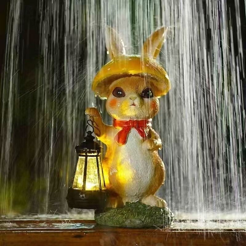 húsvéti kültéri napelemes vízálló gyantás nyuszi lámpás, kerti udvari ösvény gyep dekoráció, farm tájvilágítás, aranyos nyúl figura, kültéri dekoratív kiegészítő lámpa kertbe, ünnepi dekoráció 2026 - $41.99 –P3