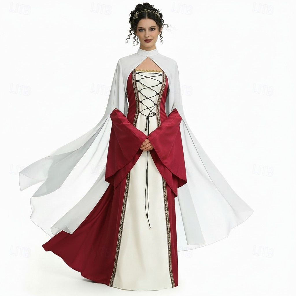 Středověké Renesanční Šaty Pláštěnka Dámské šaty Čerodějnice Šlechtic Královský oděv Maškarní kostým Dámské Keltské Fantazie předvečer Všech svatých Karneval Výkon LARP Ren Faire Dospělé Šaty 2026 - $63.99 –P18