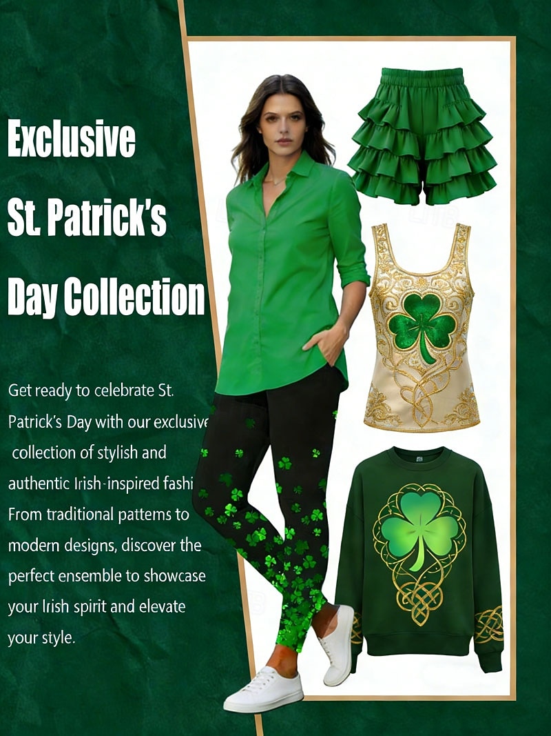 Dámské Legíny Pohodlné legíny prázdniny Na běžné nošení Plná délka Vysoký pasPantsDen svatého Patrika Grafika Pléd Potisk Pohodlné Elastické Ležérní Denní Dovolená Tmavě zelená Trávová zelená Armádn 2026 - $18.99 –P1