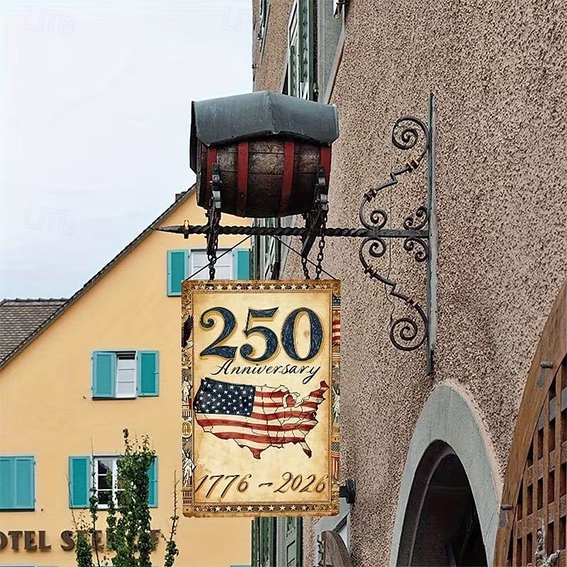US 250th Anniversary Garden Flag Vintage Style America 250 Flag Design Commemorative 1776-2026 Yard Decoration for Patriotic Celebration Semiquincentennial 4th of July Independence Day 2026 - $9.99 –P6