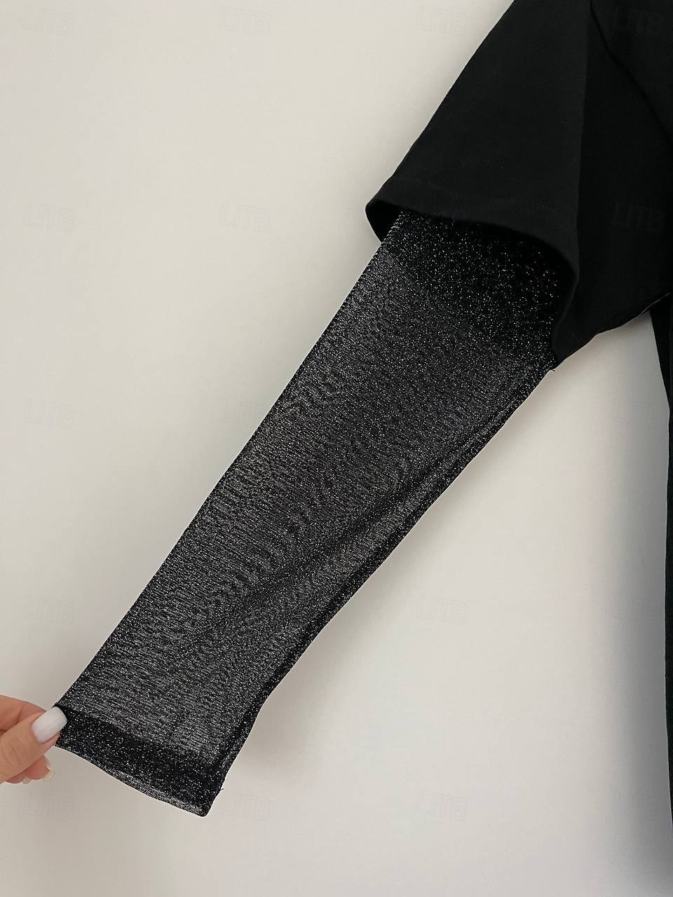 Naisten 100 % puuvillaverkkopaita tilkkutyö pitsi tilkkutyö feikki kaksiosainen yhdenvärinen tyylikäs rento pitkähihaisella pyöreällä kaula-aukolla säännölliset paidat päivittäinen ulkona musta khaki 2026 - $22.99 –P9