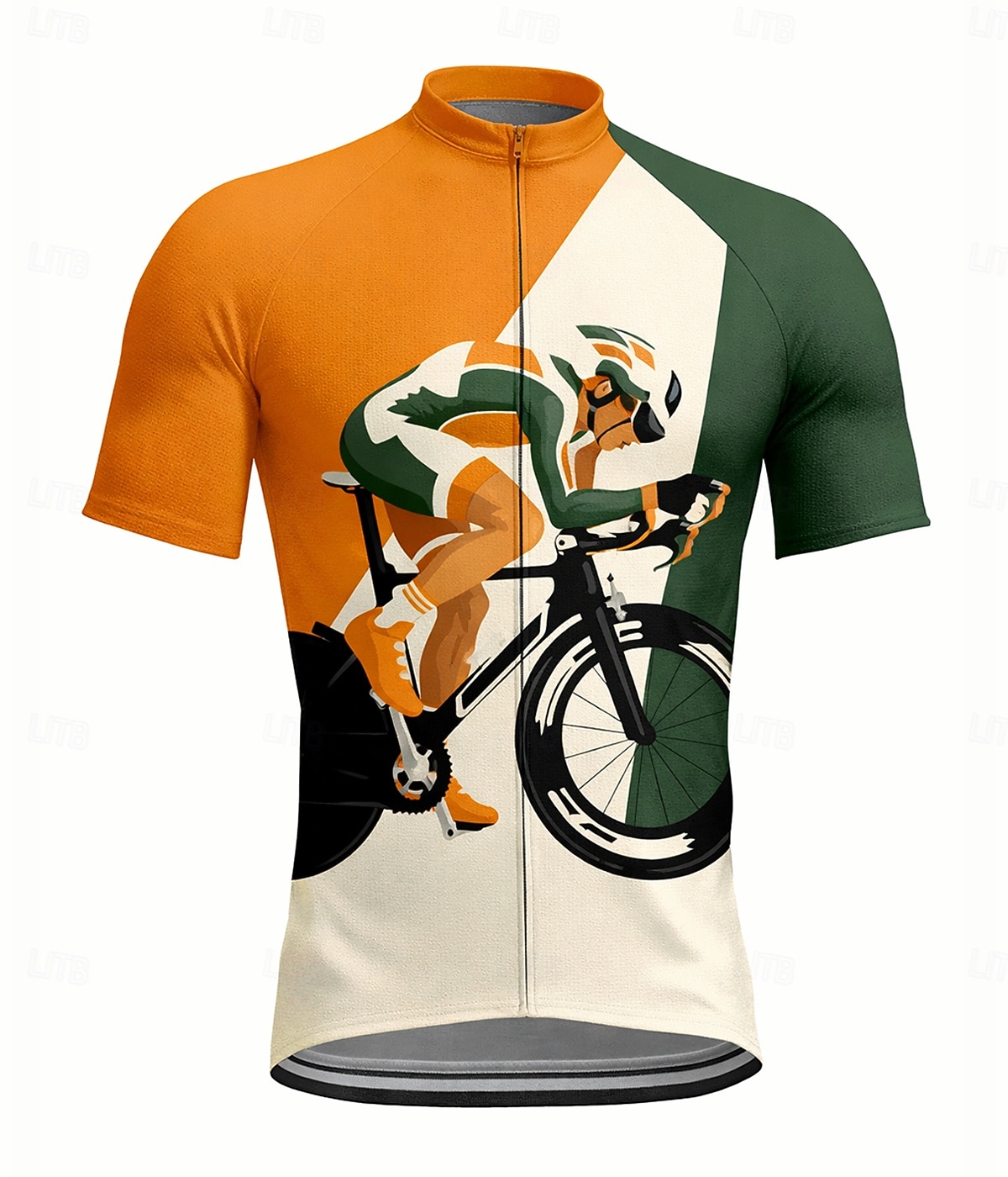 Voor heren Wielrenshirt Grafisch Geometrisch Korte mouw Fietsen Shirt Kleding Bovenlichaam met 3 achterzakken UV-bestendig Sneldrogend Rits Aan De Voorzijde Reflecterende strips Sport Geel Rood Oranje 2026 - $30.99 –P6