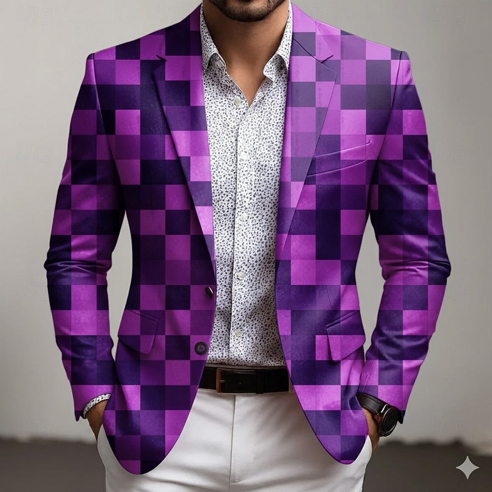 Per uomo Geometrico Giacca blazer Cappotto Confortevole Traspirante Artistico Casual Casuale Quotidiano Abbigliamento da sera Stampa 3D Bottoni Multi-tasche Autunno & Inverno Primavera Dentellato del 2026 a $85.99 –P2