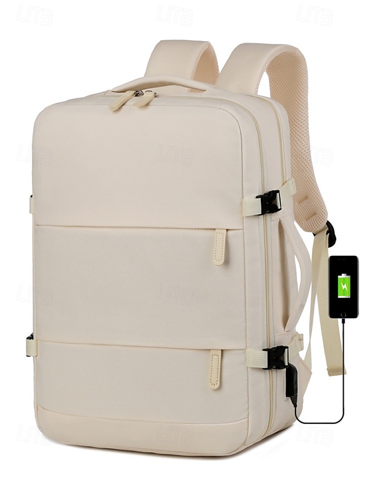 Zaino da viaggio unisex in nylon, borsa da viaggio multicolore di grande capacità con porta di ricarica USB e custodia per bagagli, stile moderno e minimalista per lavoro, viaggi d'affari, viaggi e spostamenti quotidiani del 2026 a $29.99 –P5