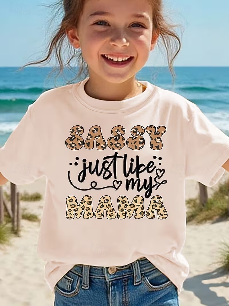 Mädchen 3D Grafik Buchstabe T-Shirt Kurzarm 3D-Druck Sommer Frühling Sport Mode Streetwear Kinder 4-12 Jahre Rundhalsausschnitt Lässig Täglich Outdoor Normale Passform 2026 - $14.49 –P5