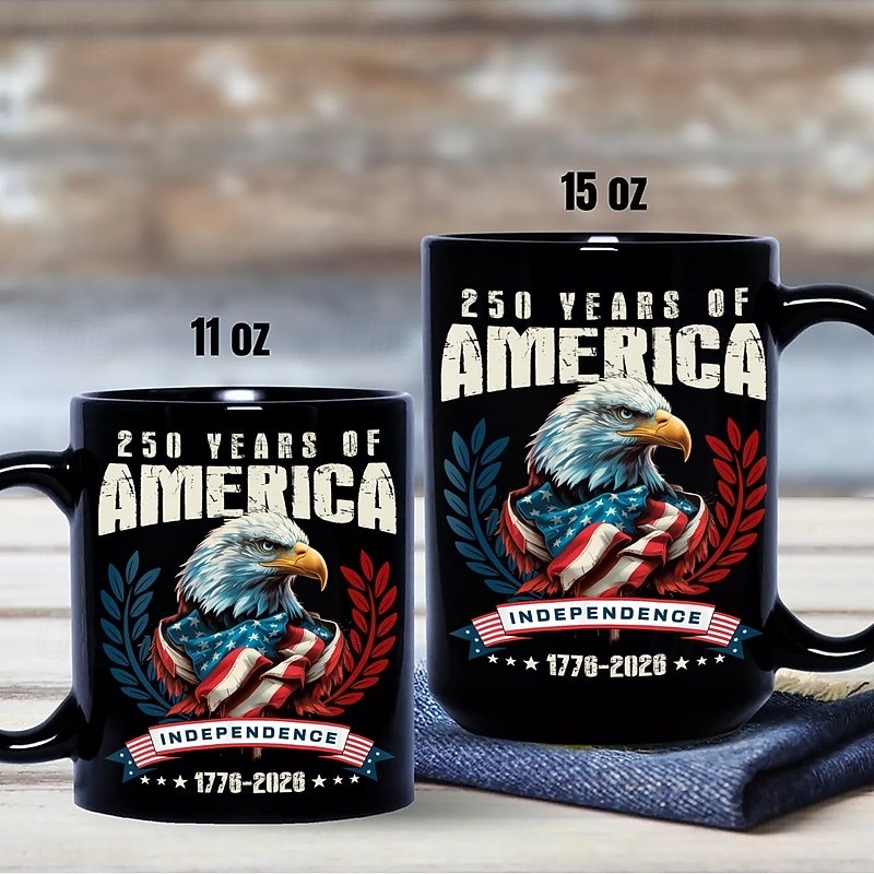 Taza del 250.º aniversario de Estados Unidos, regalo patriótico, taza de café de cerámica del semiquincentenario, 1776-2026, Estados Unidos 250, Día de la Independencia, regalo del 4 de julio para 2026 - $16.99 –P4