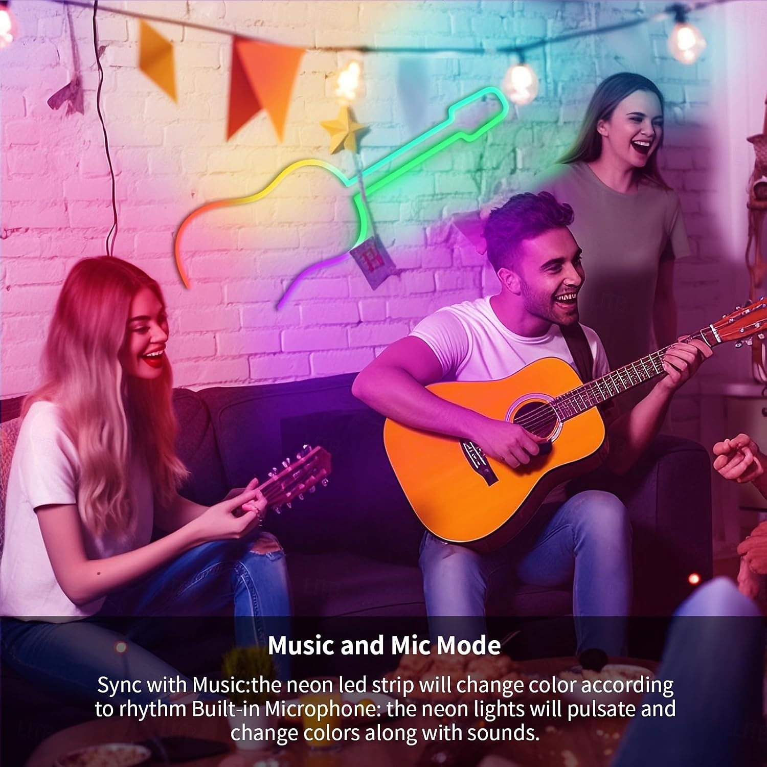 Lumières néon LED RGB+IC, lumières LED avec télécommande &Contrôle via application, étanche IP65, compatible avec une utilisation extérieure, synchronisation musicale, design personnalisable, ruban de 2026 ? $64.99 –P3
