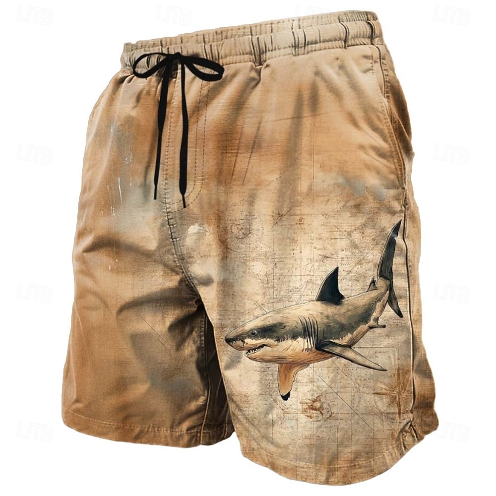 Per uomo Squalo Creature marine Trama grunge Costumi da bagno Pantaloncini da mare Pantaloncini da Surf Misura del girovita medio Retrò Vintage All'aperto Vacanza Abbigliamento Quotidiano Tasche del 2026 a $20.99 –P2