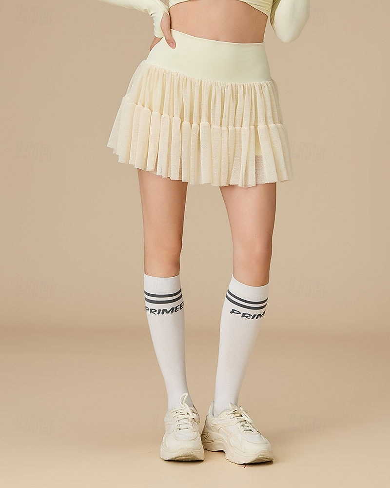 Damskie Solidne kolory Spódnica casualowa Spódnica tenisowa Spódnica sportowa Spódnica z szortami Pofałdowany Elastyczny pas Siatka kontrastowa Odporność na wiatr Oddychający Bransoletka tenisowa 2026 - $34.99 –P3