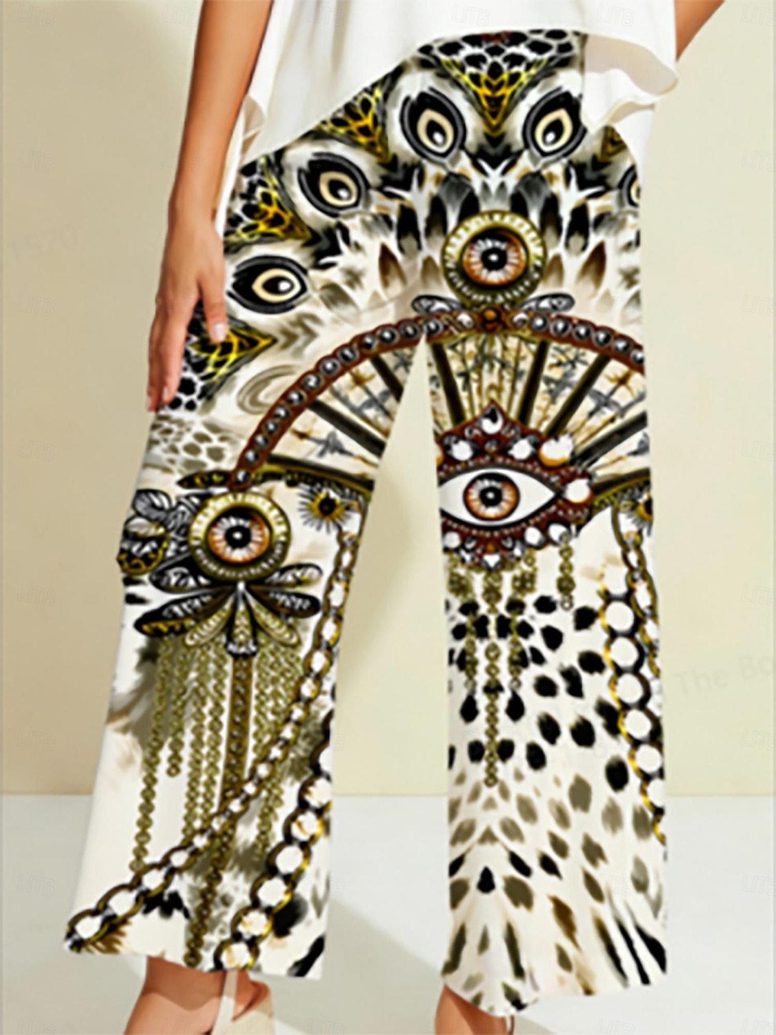 vintage leopardí šperky hedvábné řetízkové kalhoty 2026 - $79.99 –P1