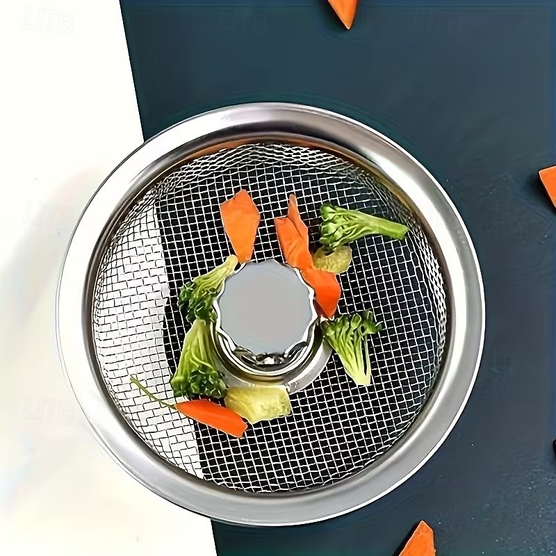 Комплект из 2 сетчатых фильтров для раковины из нержавеющей стали, противозасоряющий сливной фильтр с центральной ручкой, легко чистится, подходит для кухонных, ванных, туалетных и раковинных стоков. 2026 - $10.99 –P6