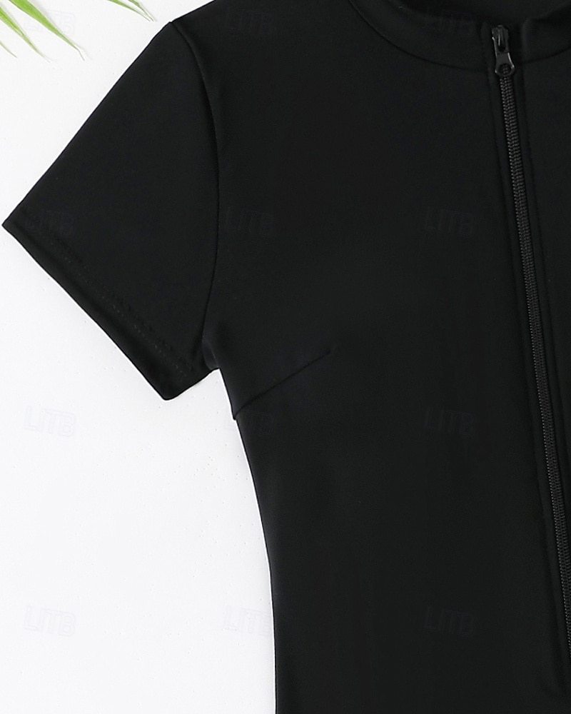 نسائي معيار حماية ضد التحسس ثوب السباحة لباس السباحة لون سادة إحزم حماية UV مطاط كم قصير ملابس السباحة بودي سوت تزلج على الماء غوص سباحة الصيف 2026 - $23.99 –P14