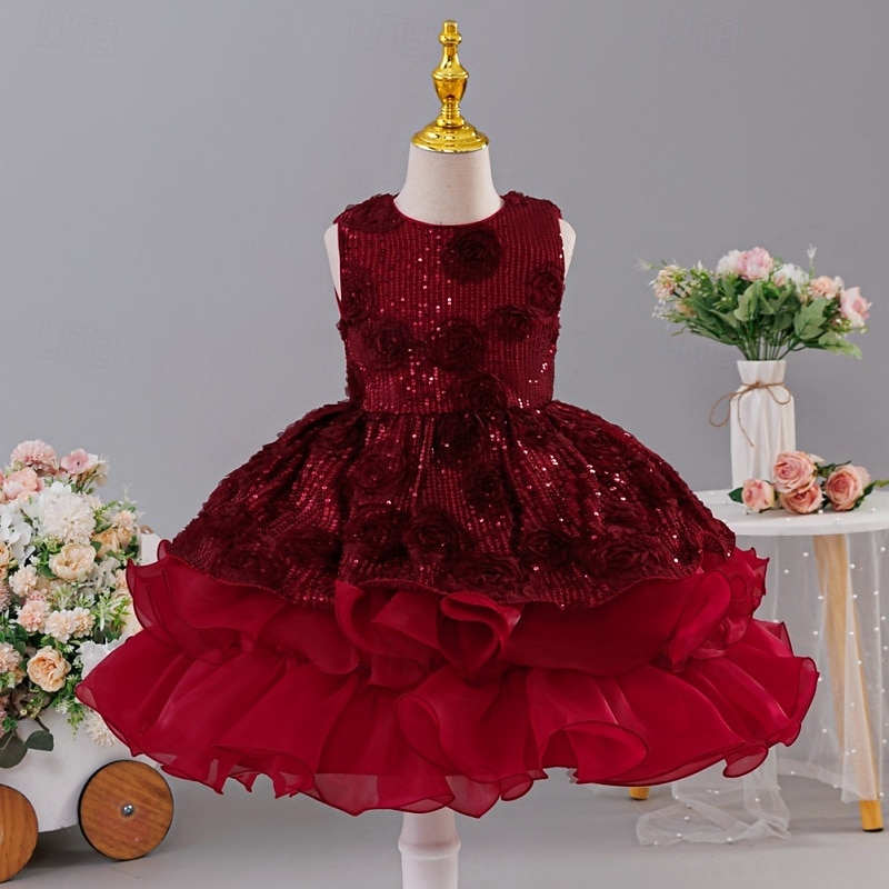 Flower Girl Dress Girls' Formal Dress Wedding Attire Party Wedding Formal  Fashion Adorable Princess First Communion