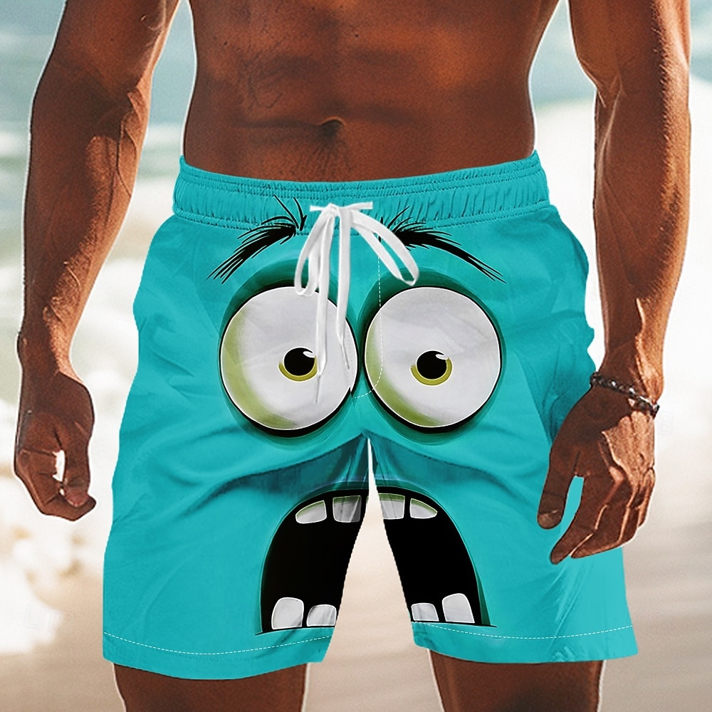 Per uomo Fantasia "Cartone 3D" Faccia Sorridente Grandi occhi Costumi da bagno Pantaloncini da mare Pantaloncini da Surf Misura del girovita medio Divertente All'aperto Vacanza Abbigliamento del 2026 a $20.99 –P5