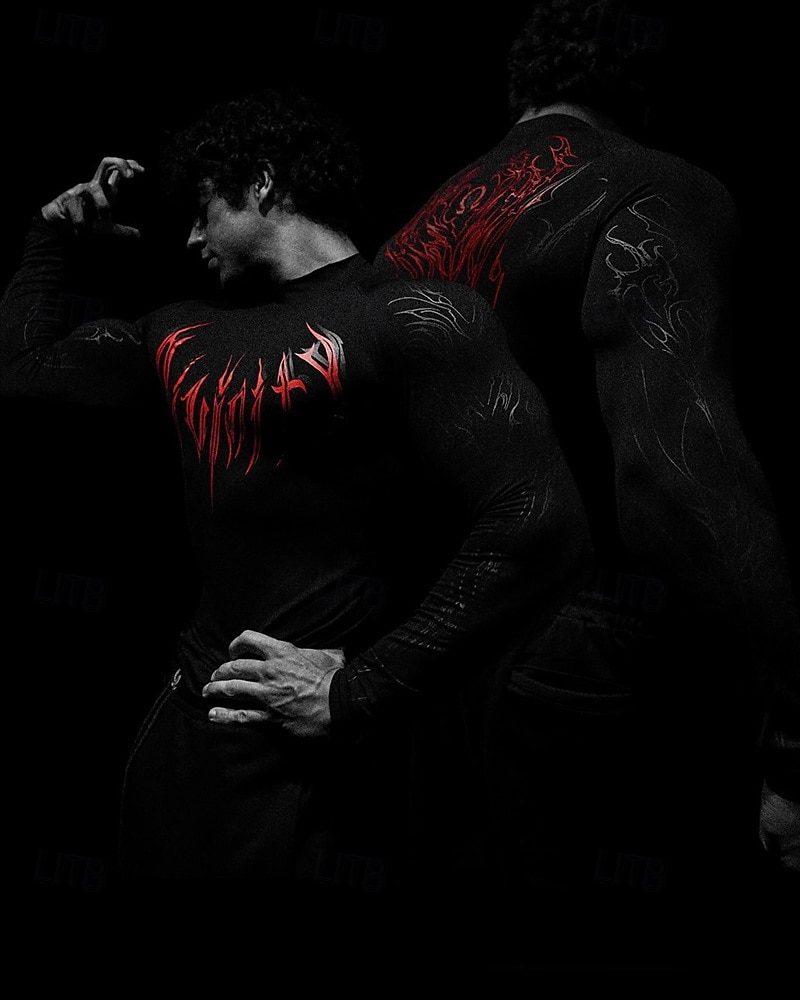 Ανδρικά Αφηρημένο Tricou de Alergat Μπλούζα συμπίεσης Άνοιξη Φθινόπωρο Μακρυμάνικο Γρήγορο Στέγνωμα Συμπίεση Ύγρανση Γυμναστήριο προπόνηση Ενεργή εκπαίδευση Ασκηση Θαλασσί Μαύρο Λευκό ΑΘΛΗΤΙΚΑ ΡΟΥΧΑ 2026 - $27.99 –P2