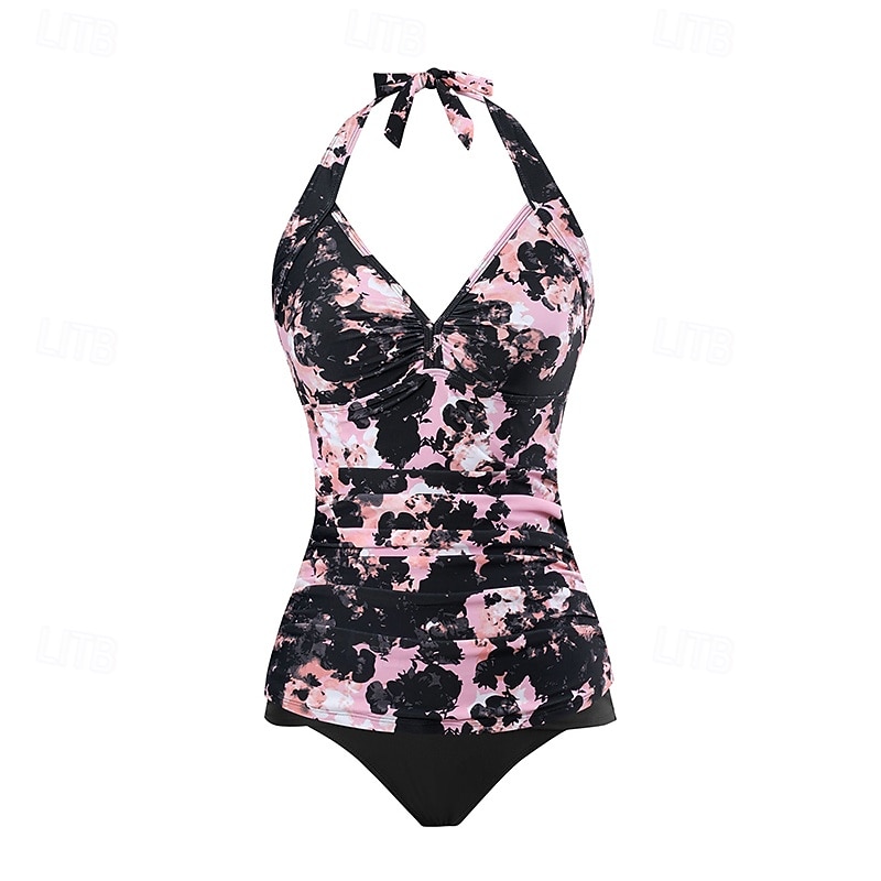 نسائي الجزء العلوي من بيكيني هالتر ثوب السباحة لباس السباحة ورد لون سادة حماية UV مطاط بدون كم ملابس السباحة تزلج على الماء غوص سباحة الصيف 2026 - $28.99 –P3