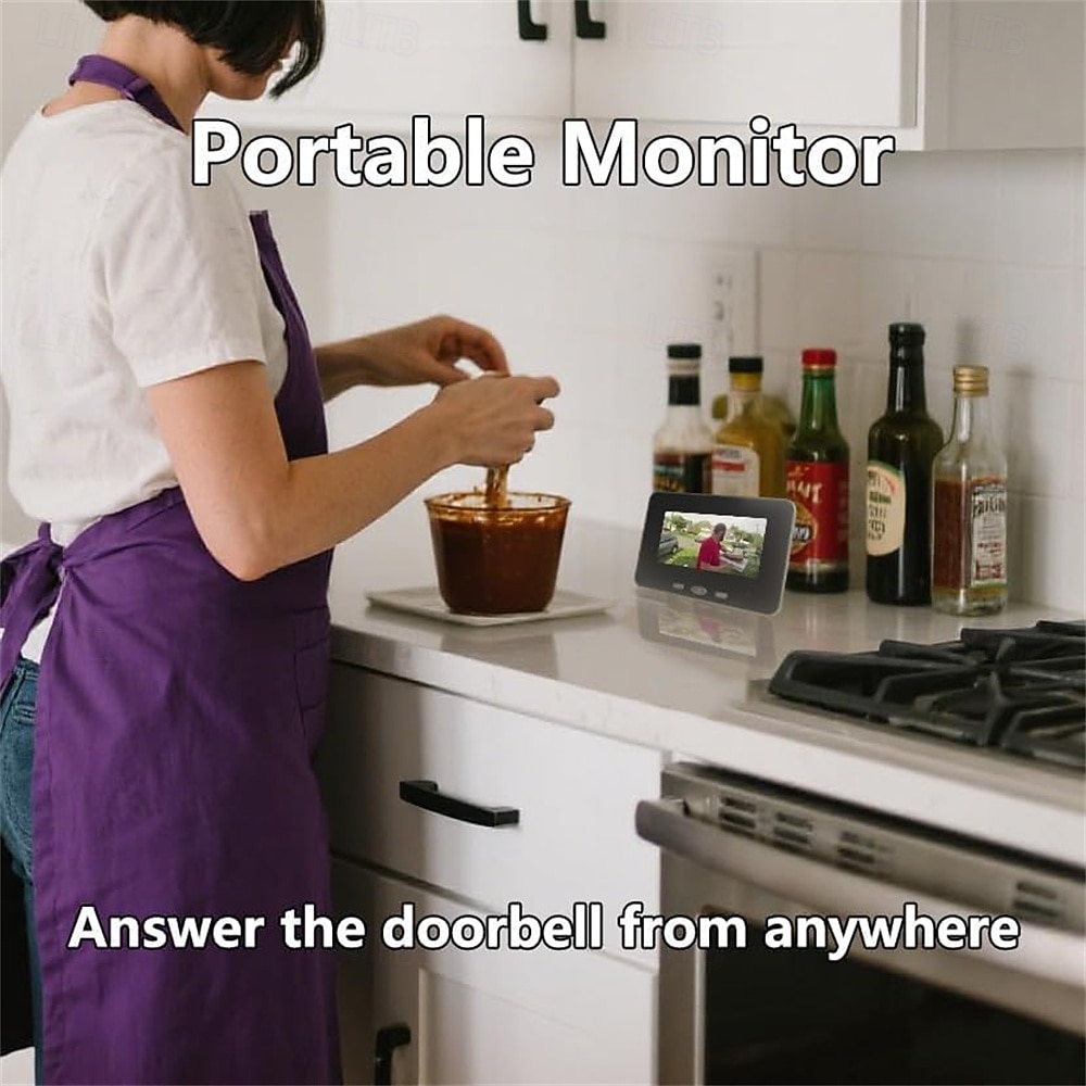 2026年 ポータブルモニター付きドアベルカメラ、アクティブ人間認識アラート、バッテリー駆動  コレクション – $134.99 –P3