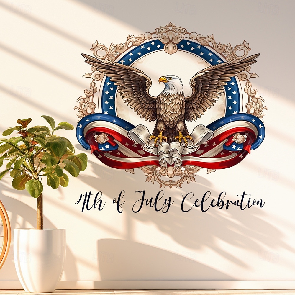 2 db-os csomag amerikai függetlenség napja zászló sas kreatív falmatrica szoba személyre szabott poszterek öntapadós matricák 2026 - $8.99 –P4