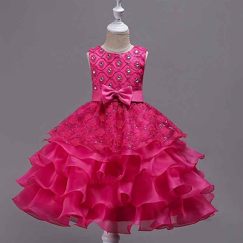 Blumenmädchenkleid Mädchen Formelle Kleidung Hochzeitskleidung Party Hochzeit Formell Mode Prinzessin Schön Kleid für die Erstkommunion Netz Einfarbig Ärmellos Rundhalsausschnitt Blau Weiß Ab 4 Jahren 2026 - $36.99 –P3