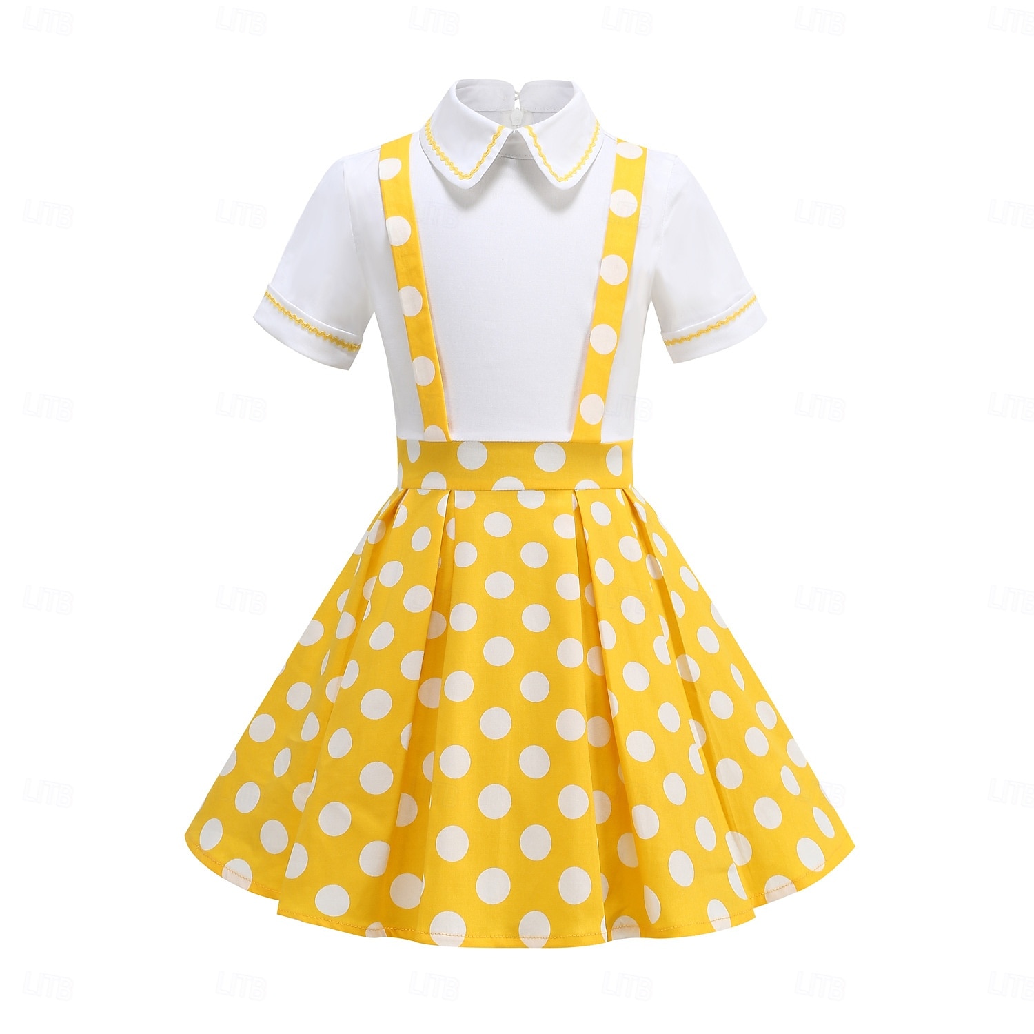 Vintage inspiriert Midlänge A-Linie Kleid Swing-Kleid Kurze Ärmel Tupfen A-Linie Kostüm Mädchen Kindertag Maskerade Urlaub Alltagskleidung Kinder Kleid Abschlussballkleider Sommer Frühling 2026 - $52.99 –P1