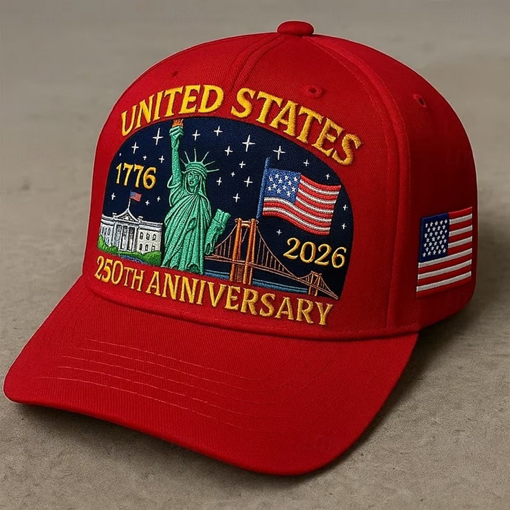 United States 250th Anniversary Hat Embroidered Baseball Cap, Liberty Statue & American Flags, Commemorative Cap for Independence Day 2026 - $21.99 –P2