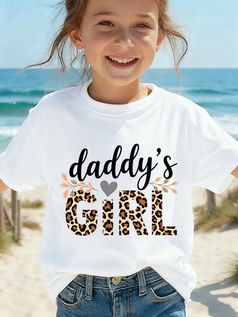 Mädchen 3D Grafik Buchstabe T-Shirt Kurzarm 3D-Druck Sommer Frühling Sport Mode Streetwear Kinder 4-12 Jahre Rundhalsausschnitt Lässig Täglich Outdoor Normale Passform 2026 - $15.49 –P3